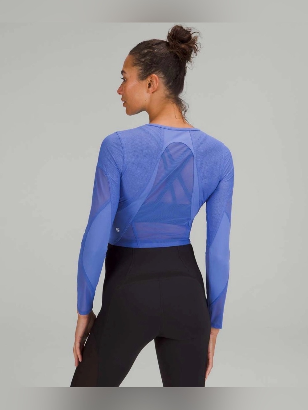 lululemon athletica Lavender Mesh Long-Sleeve Cropped Top